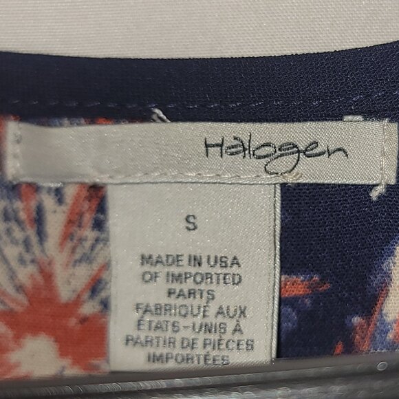 Halogen Women's Sleeveless Dark Blue Floral Tank Top, Size Small. - Picture 4 of 8